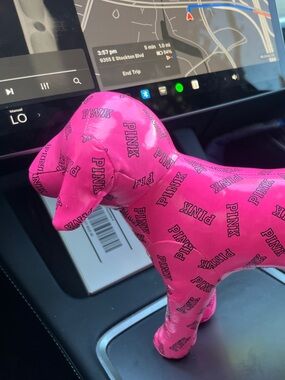PINK Victoria's Secret Hot Pink Logo Dog Plush
